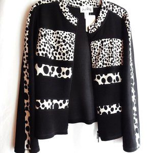 Joseph Ribkoff Black & White Knit Jacket in Size 12